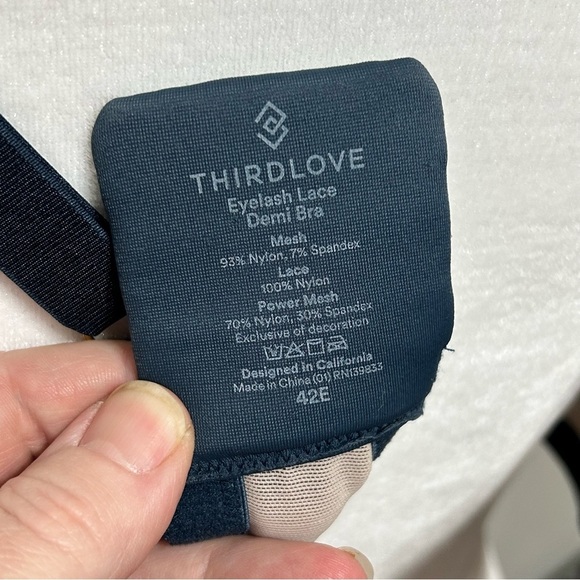 ThirdLove Eyelash Lace Demi Bra Size 42E - Picture 8 of 11